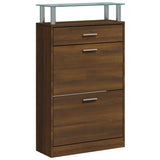 Armoire à chaussures Vidaxl 63x24x104 cm Couleur de chêne brun coupé en bois coupé