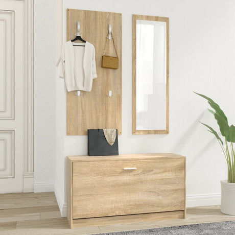 Ensemble d'armoire à chaussures Vidaxl 3-en-1 en bois édité sonoma colored