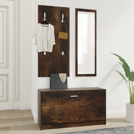 Ensemble d'armoire à chaussures Vidaxl 3-en-1 en bois édité sonoma colored