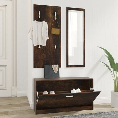 Ensemble d'armoire à chaussures Vidaxl 3-en-1 en bois édité sonoma colored