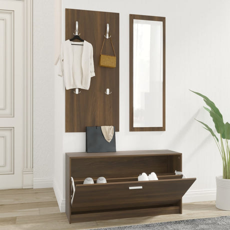 Ensemble d'armoires à chaussures Vidaxl 3-en-1 Browniken en bois édité