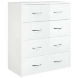 Vidaxl dressoir met 4 lades 60x30,5x71 cm hoogglans wit