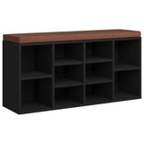 Vidaxl schoenenbank 103x30x48 cm bewerkt hout zwart