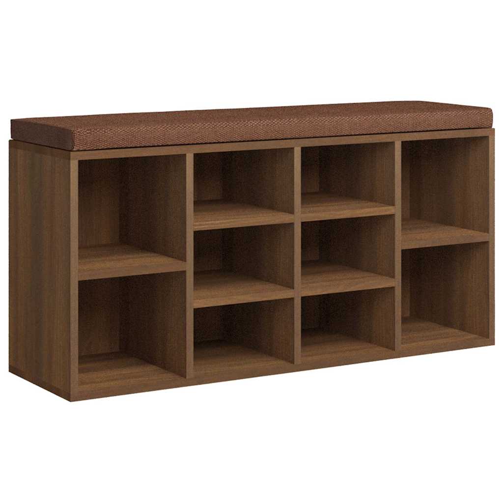 Vidaxl schoenenbank 103x30x48 cm bewerkt hout bruin eikenkleur