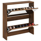 Armoire à chaussures Vidaxl avec miroir 2 couches 63x17x67 cm Browniken