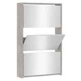 Vidaxl Shoe Cabinet med spejl 3-lag 63x17x102,5 cm betonpris