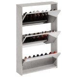 Armoire à chaussures Vidaxl avec miroir 3 couches 63x17x102.5 cm Prix de béton