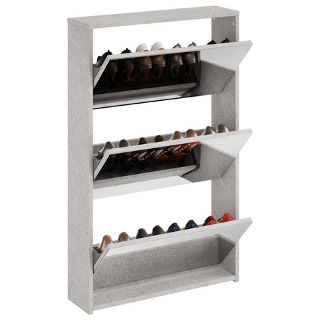 Armoire à chaussures Vidaxl avec miroir 3 couches 63x17x102.5 cm Prix de béton
