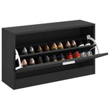 Vidaxx banc à chaussures 80x24x45 cm bois fini noir