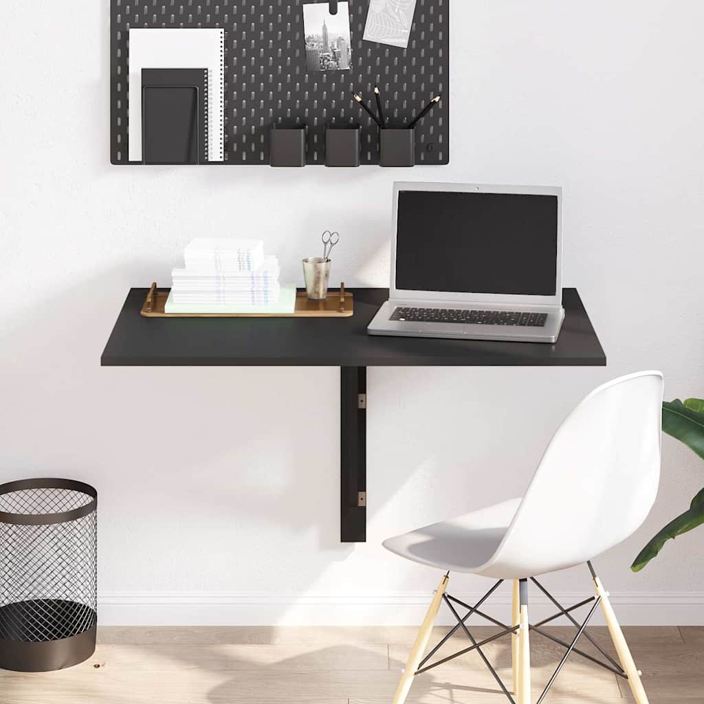 Vidaxl wandtafel inklapbaar 100x60x56 cm bewerkt hout zwart