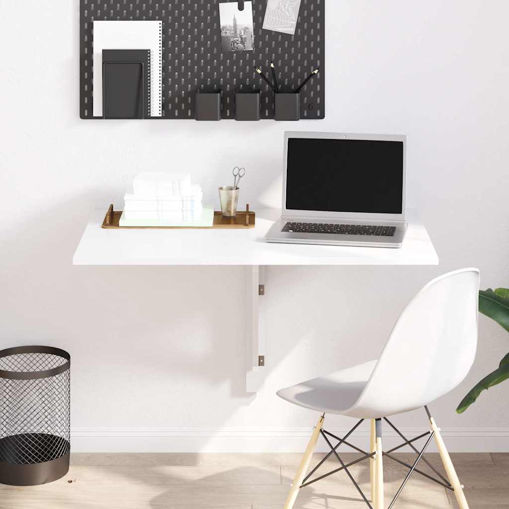 Vidaxl wandtafel inklapbaar 100x60x56 cm bewerkt hout hoogglans wit