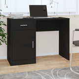 Vidaxl bureau met kast en lade 100x40x73 cm bewerkt hout zwart