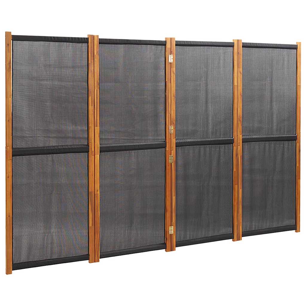 Vidaxl kamerscherm met 4 panelen 280x180 cm zwart