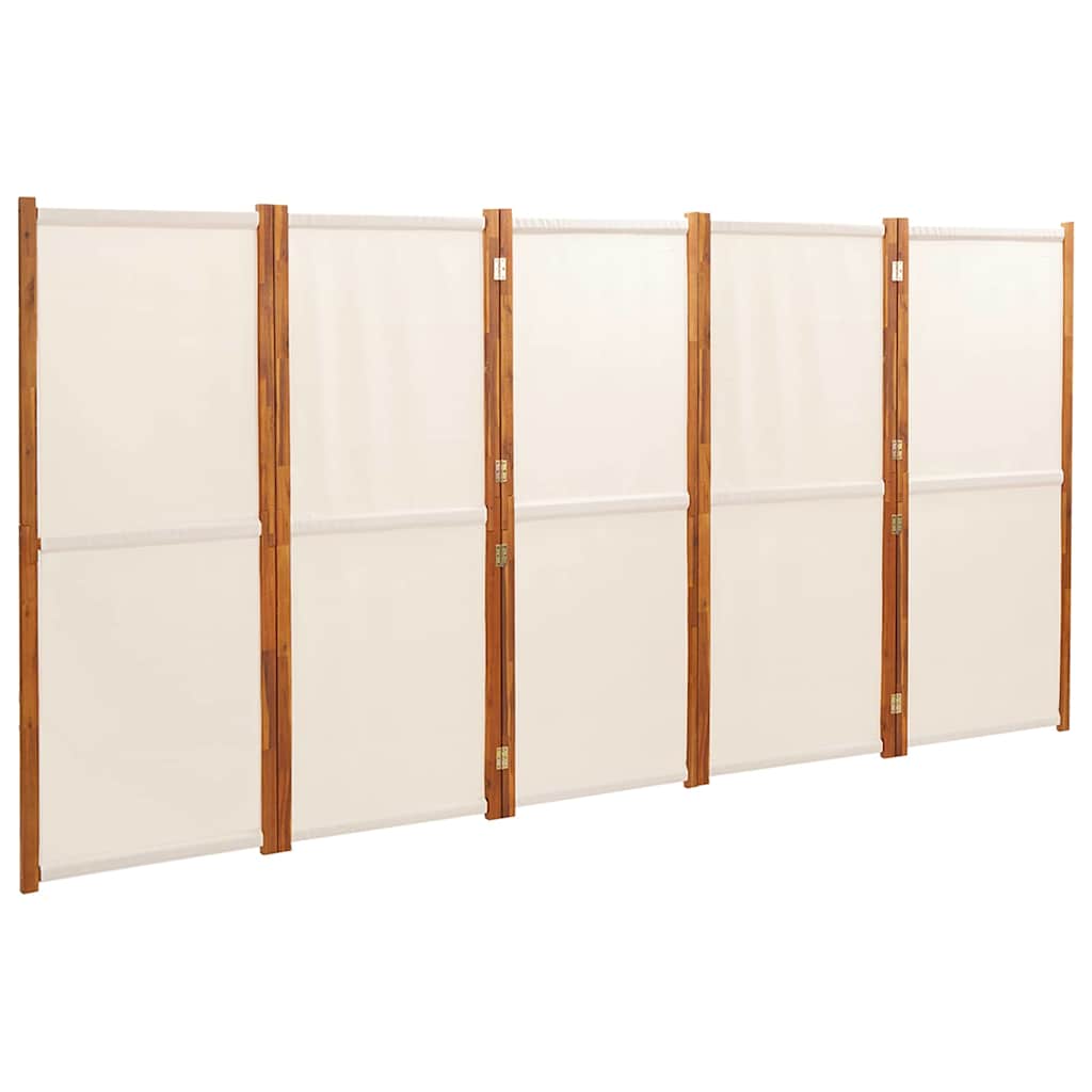 Vidaxl kamerscherm met 5 panelen 350x180 cm crèmewit
