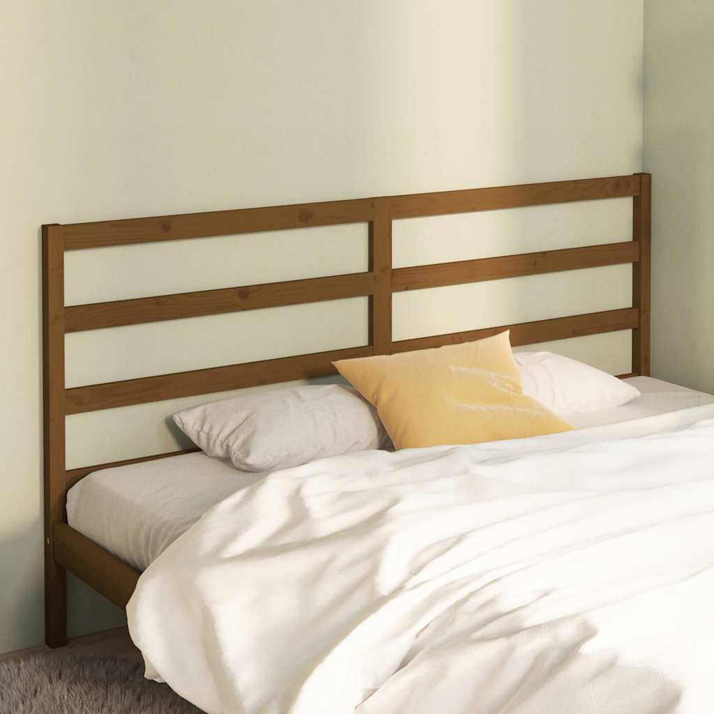 Vidaxl hoofdbord 206x4x100 cm massief grenenhout honingbruin