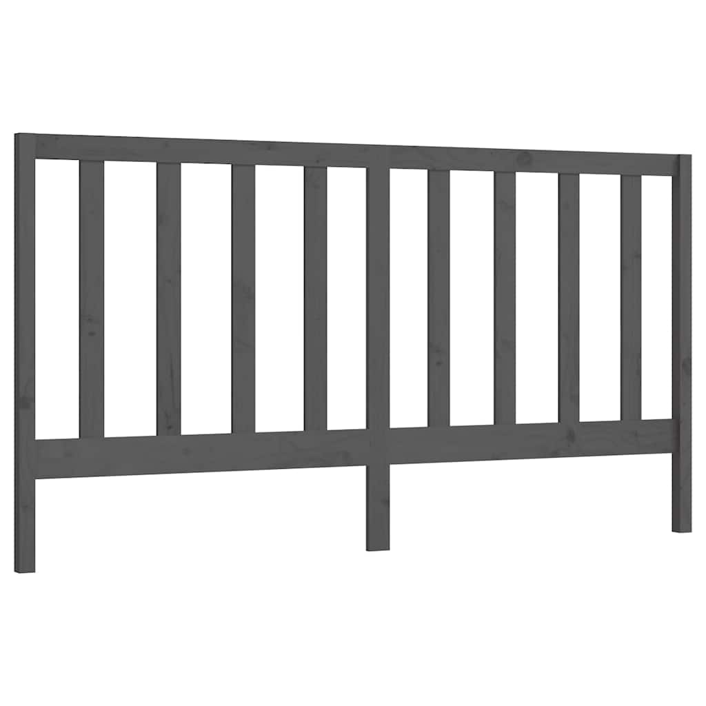 Vidaxl hoofdbord 206x4x100 cm massief grenenhout grijs