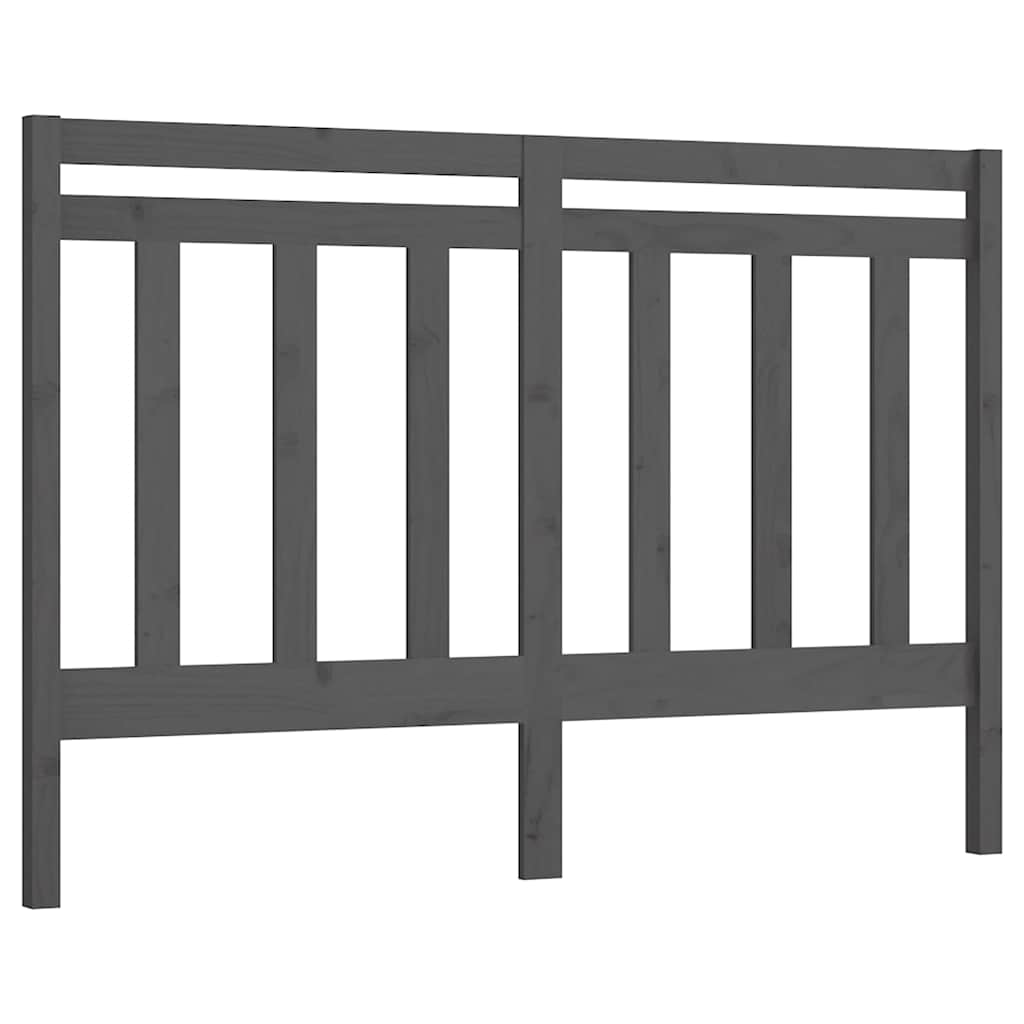 Vidaxl hoofdbord 141x4x100 cm massief grenenhout grijs