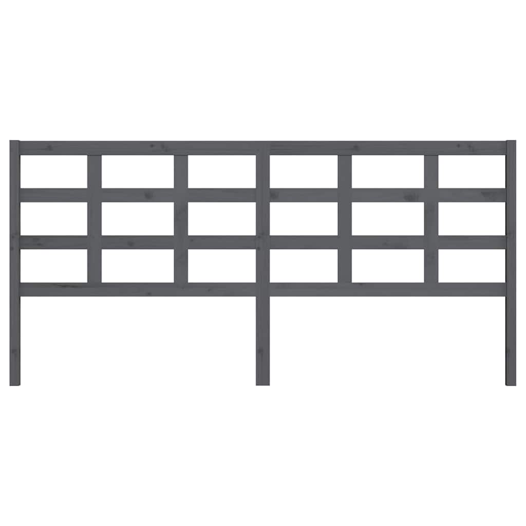 Vidaxl hoofdbord 205,5x4x100 cm massief grenenhout grijs