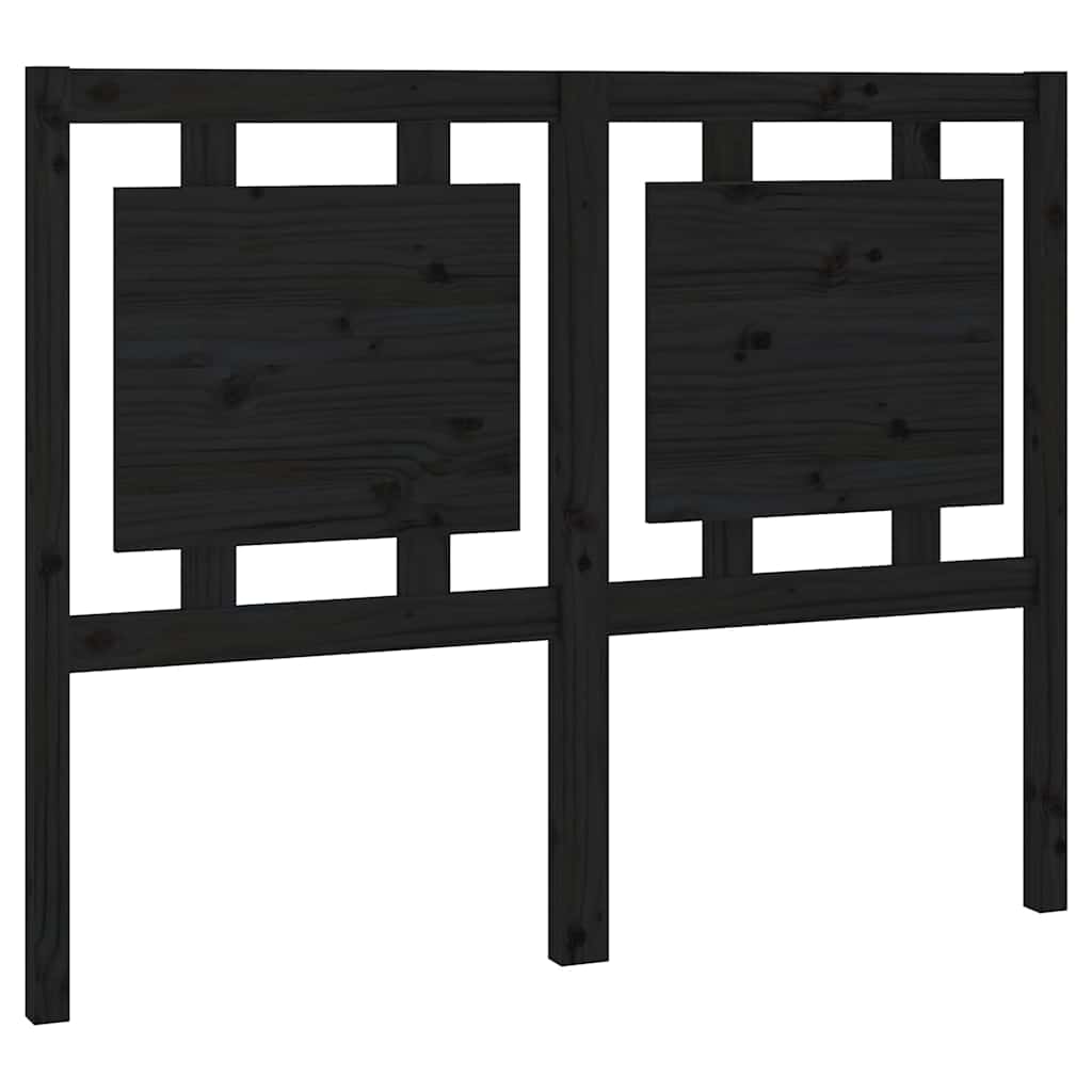 Vidaxl hoofdbord 125,5x4x100 cm massief grenenhout zwart