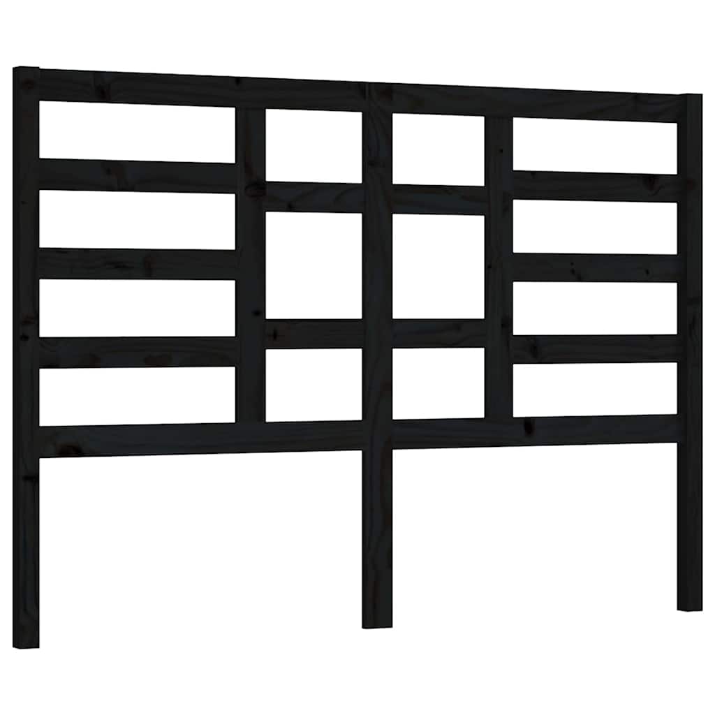 Vidaxl hoofdbord 146x4x104 cm massief grenenhout zwart