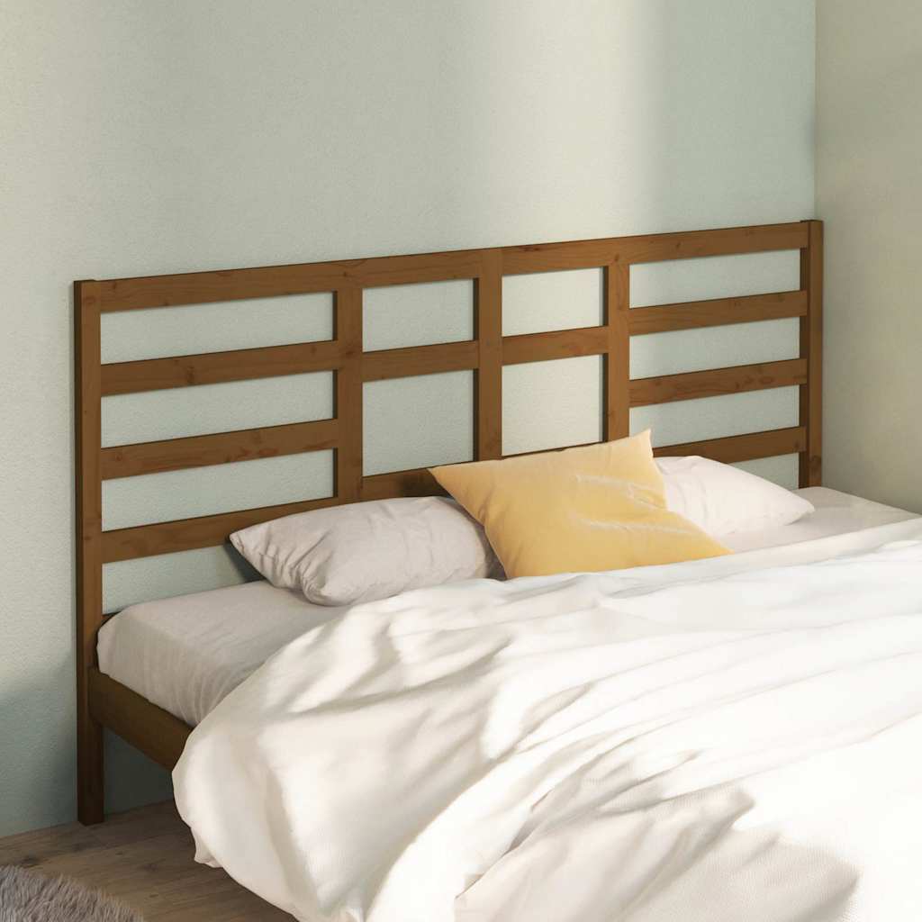 Vidaxl hoofdbord 206x4x104 cm massief grenenhout honingbruin