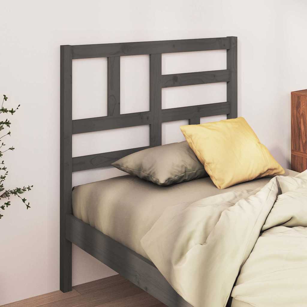 Vidaxl hoofdbord 96x4x104 cm massief grenenhout grijs