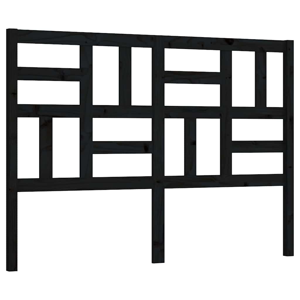 Vidaxl hoofdbord 126x4x104 cm massief grenenhout zwart