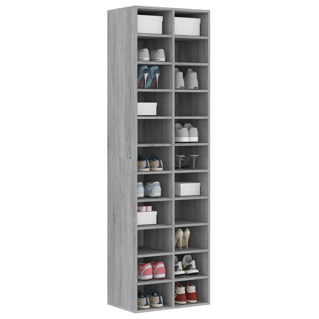 Vidaxl Shoe Cabinet 54x34x183 cm Property Wood Grey Sonoma Oak Color