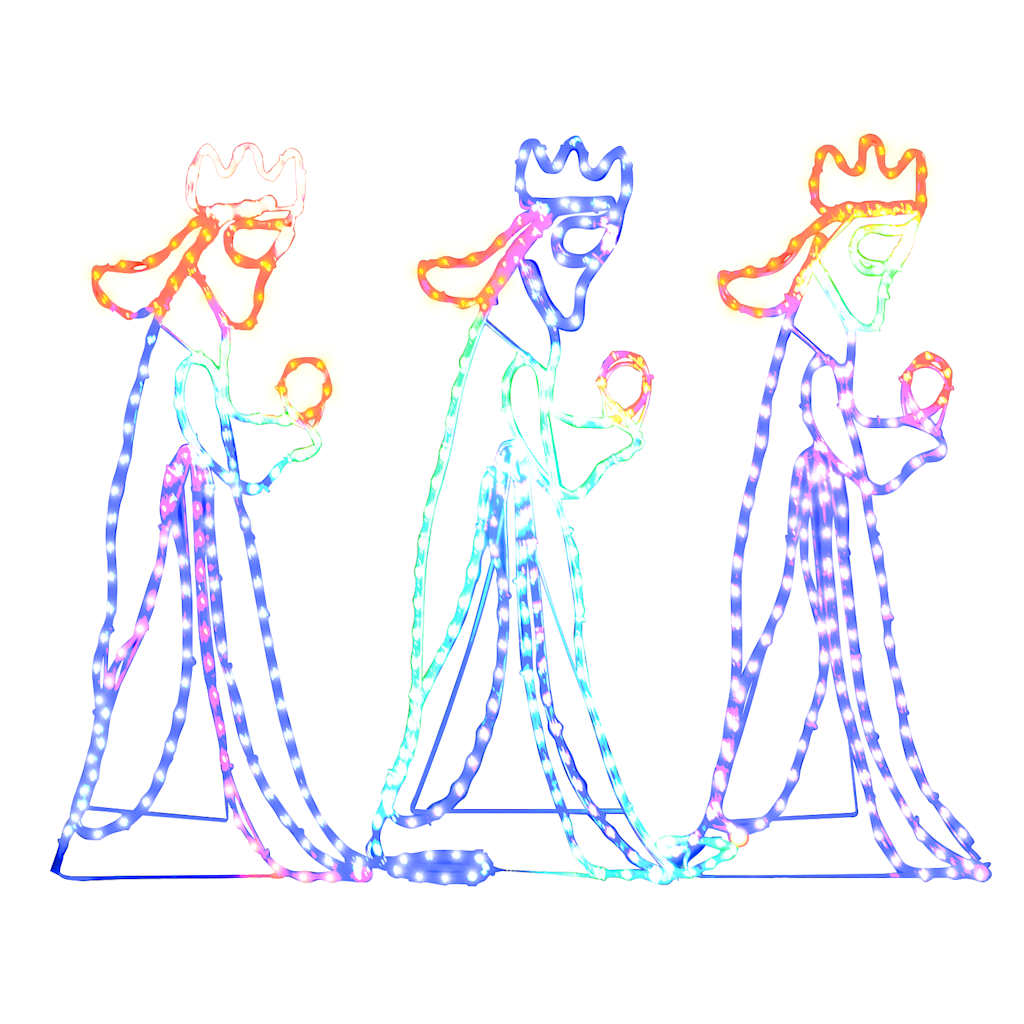 Vidaxx figurines de Noël trois rois avec 504 LED 99,5x45,5 cm