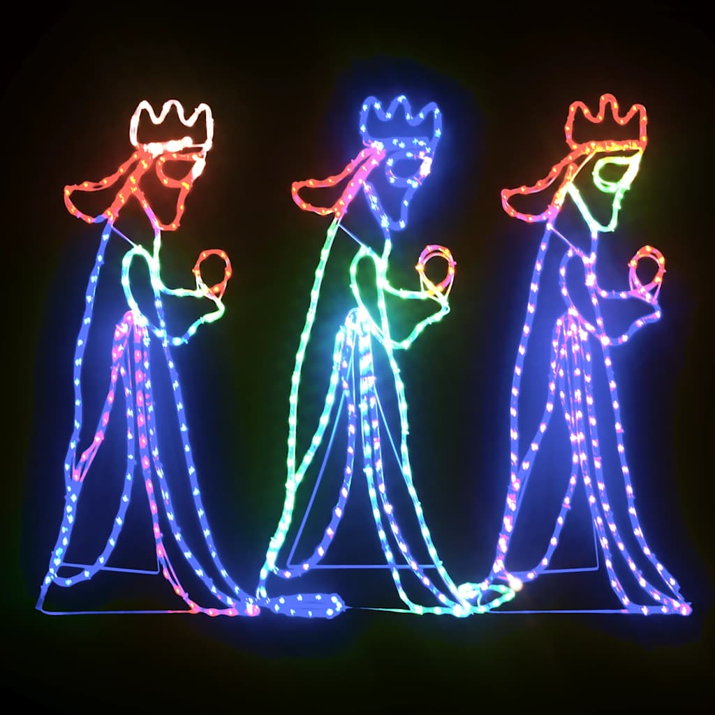 Vidaxx figurines de Noël trois rois avec 504 LED 99,5x45,5 cm