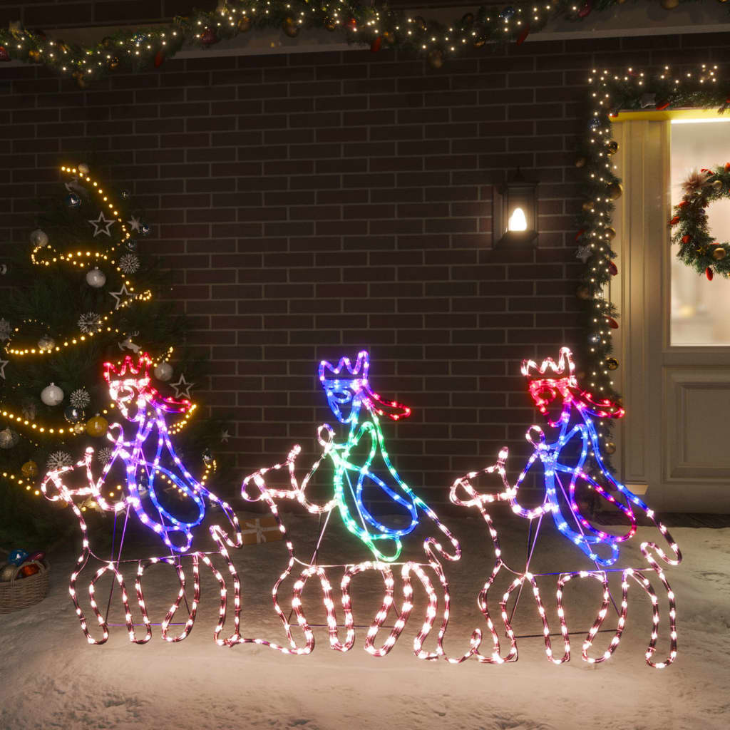 VidaXL figurines de Noël trois sages avec 504 LED 70x50 cm
