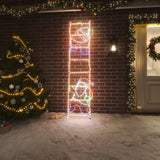 Vidaxl Christmas Figure Santa Claus sur Ladder pliable 552 LEDS 50x200 cm