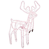 Vidaxl Christmas Figure Rendeer avec tasse mobile de blanc chaud 76x42x87 cm