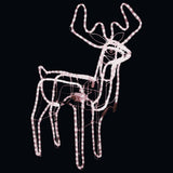 Vidaxl Christmas Figure Rendeer avec tasse mobile de blanc chaud 76x42x87 cm