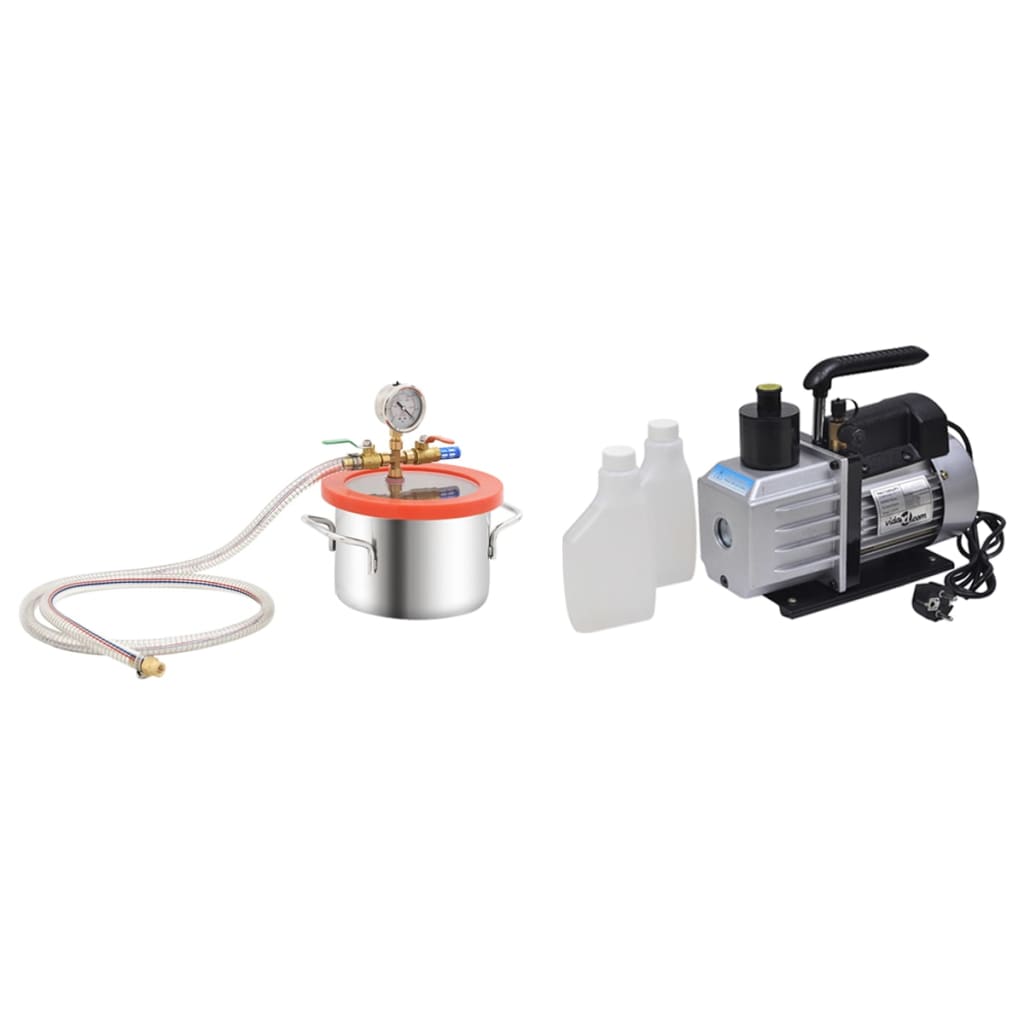 Vidaxl Vacuum Chamber with 2-speed pump 3.7 L