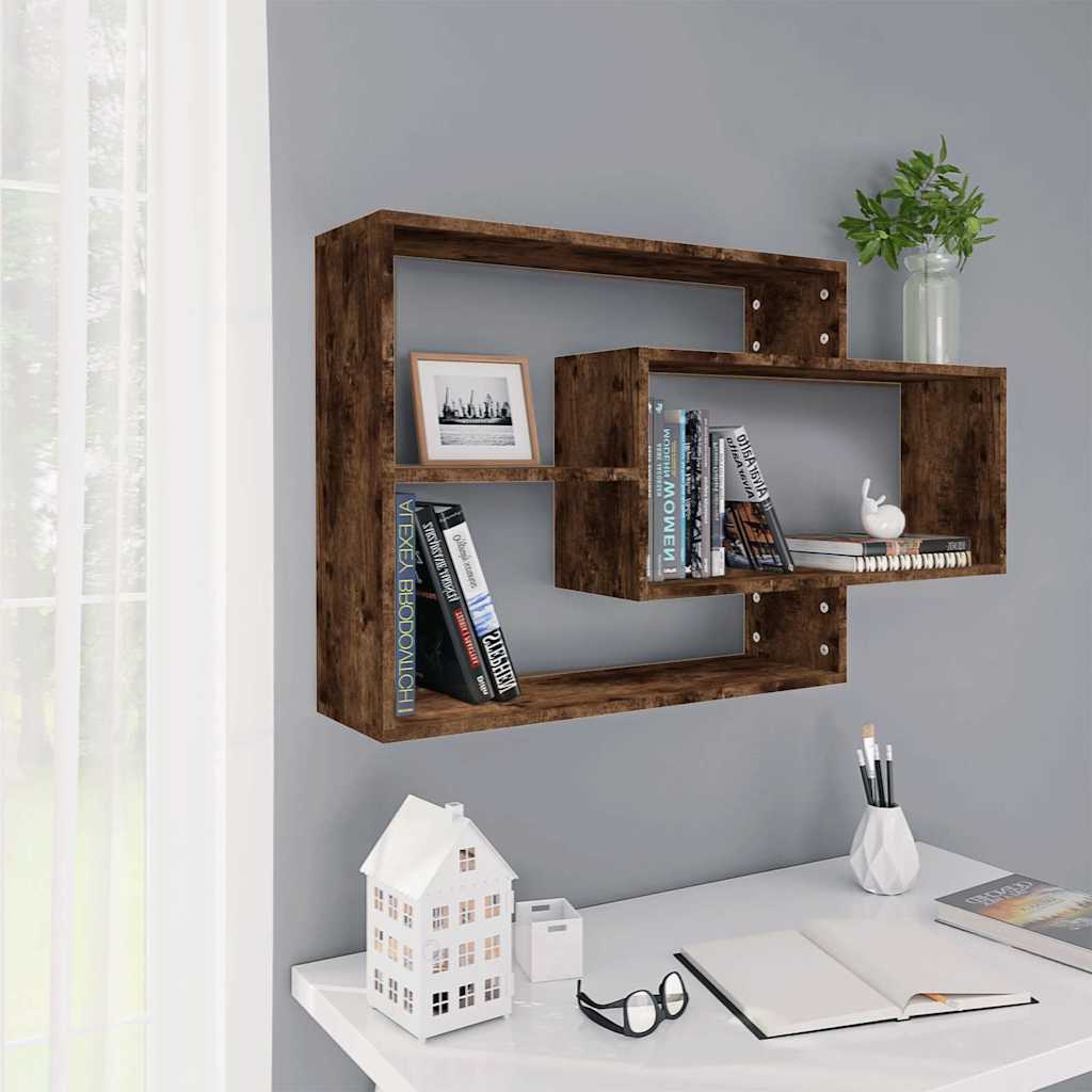 Vidaxl wandschap 104x20x58,5 cm bewerkt hout gerookt eikenkleurig
