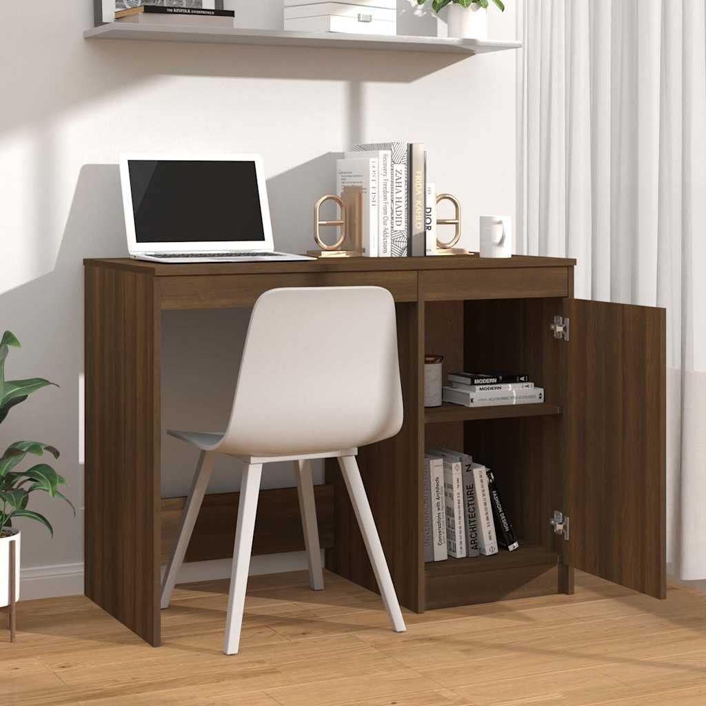 Vidaxl bureau 100x50x76 cm bewerkt hout bruin eikenkleur