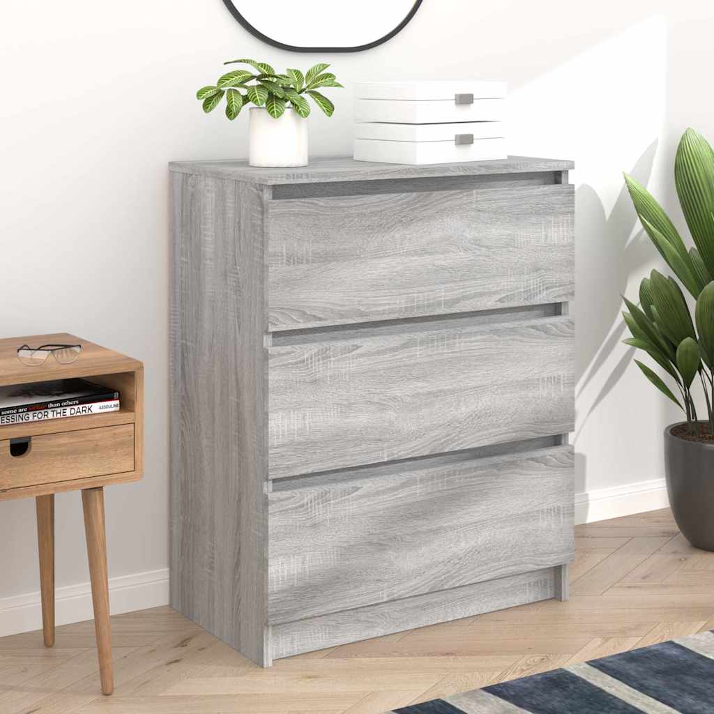 Vidaxl dressoir 60x35x76 cm bewerkt hout grijs sonoma eikenkleurig
