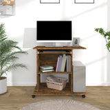 Vidaxl computerbureau 80x50x75 cm bewerkt hout gerookt eikenkleurig
