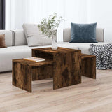 Vidaxl salontafelset 100x48x40 cm bewerkt hout gerookt eikenkleurig