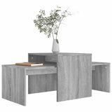 Vidaxl salontafelset 100x48x40 cm bewerkt hout grijs sonoma eikenkleur