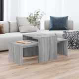 Vidaxl salontafelset 100x48x40 cm bewerkt hout grijs sonoma eikenkleur