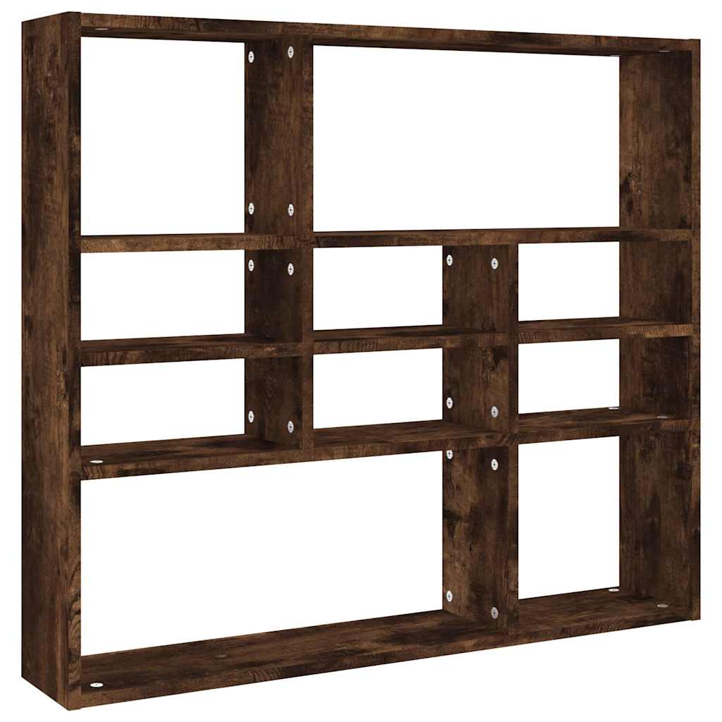 Vidaxl wandschap 90x16x78 cm bewerkt hout gerookt eikenkleurig