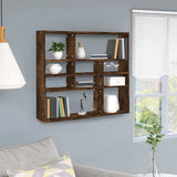 Vidaxl wandschap 90x16x78 cm bewerkt hout gerookt eikenkleurig