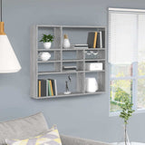 Vidaxl wandschap 90x16x78 cm bewerkt hout grijs sonoma eikenkleurig