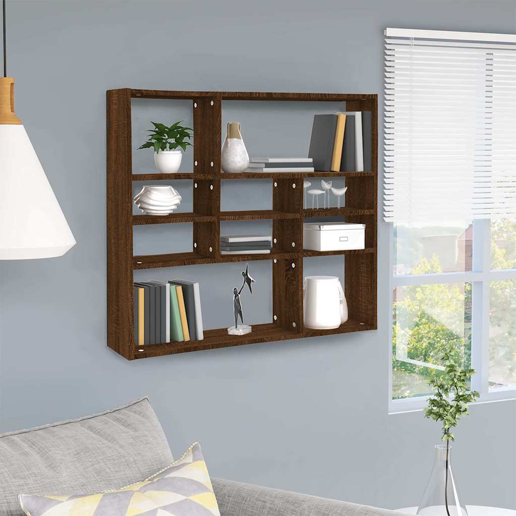 Vidaxl wandschap 90x16x78 cm bewerkt hout bruin eikenkleur