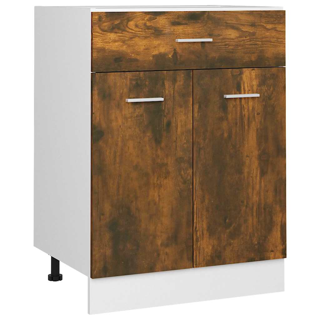 Vidaxl onderkast met lade lyon 60x46x81,5cm bewerkt hout gerookt eiken