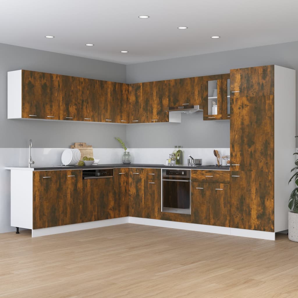 Vidaxl onderkast met lade lyon 60x46x81,5cm bewerkt hout gerookt eiken