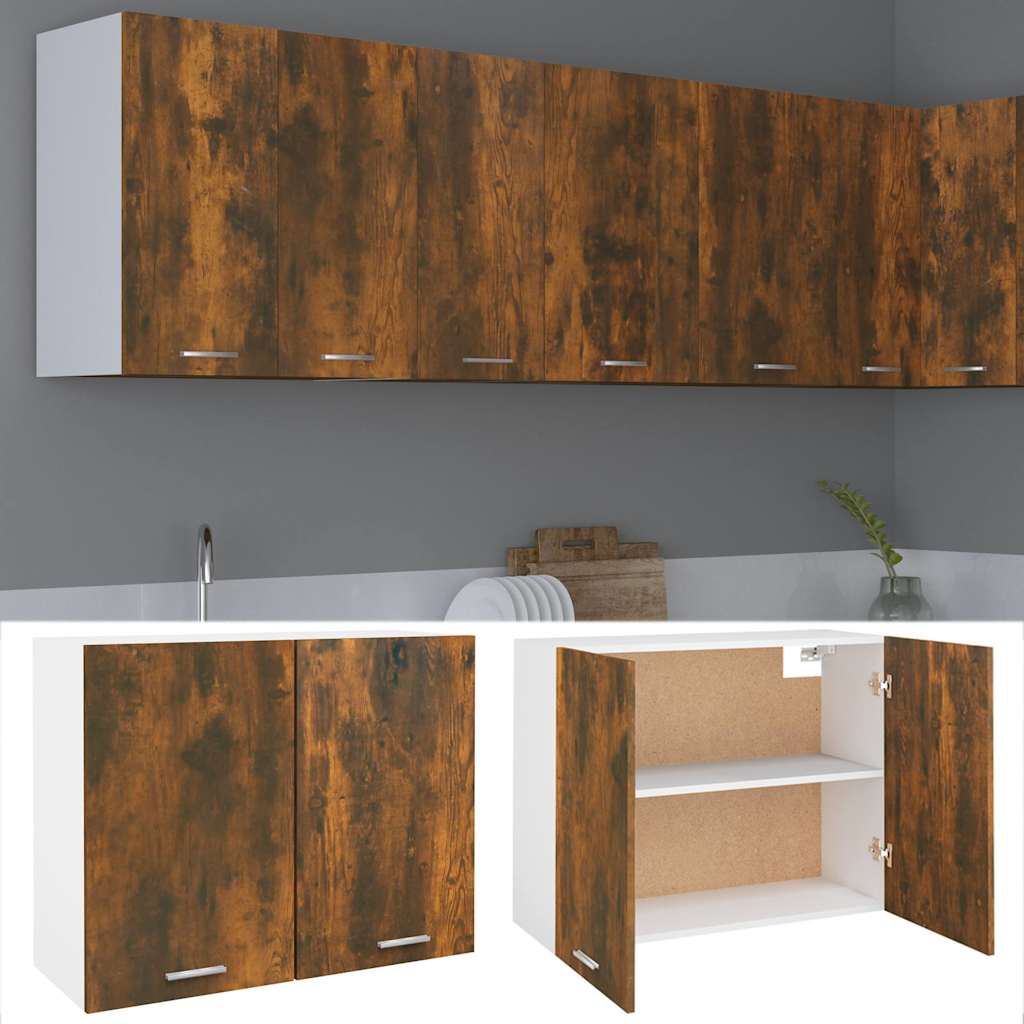 Vidaxl bovenkast lyon 80x31x60 cm bewerkt hout gerookt eikenkleurig