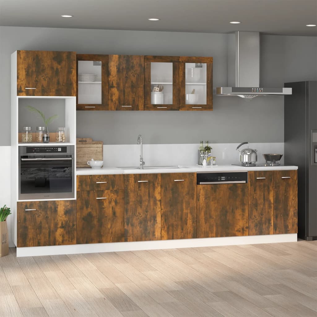 Vidaxl bovenkast lyon 80x31x60 cm bewerkt hout gerookt eikenkleurig